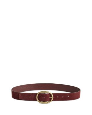Women's Oval Buckle Suede Belt