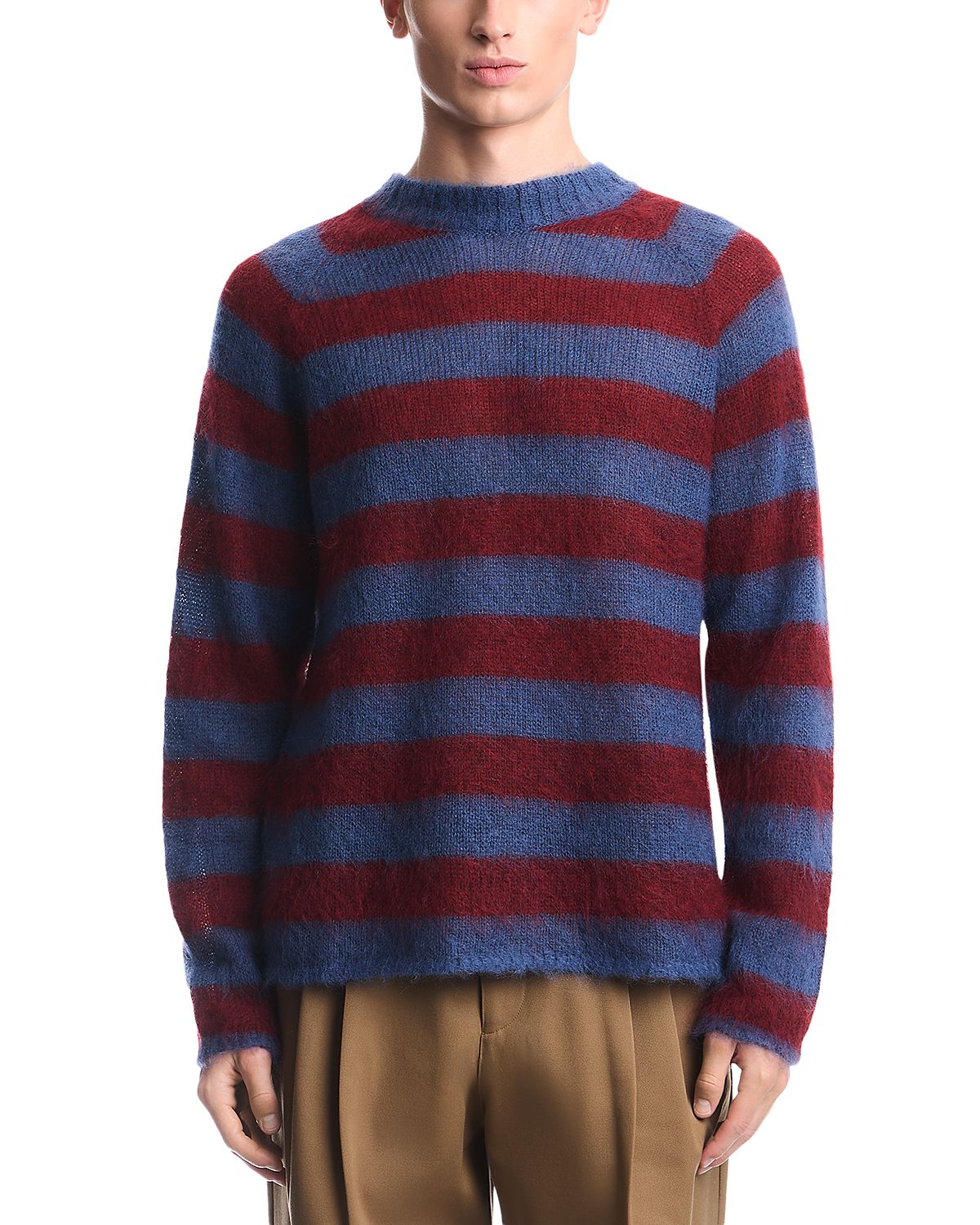 Emporio Armani Wool Blend Stripe Crewneck Sweater