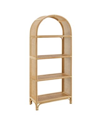  Celeste 67 Inch Tall Arched Natural Rattan Bookshelf