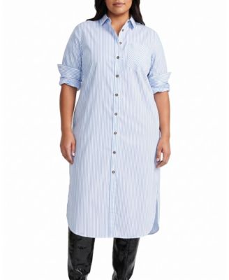  Women's Plus Odeon Stretch Poplin Shirtdress