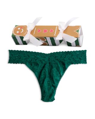 Signature Lace Original Rise Thong in Gingerbread Man Gift Box