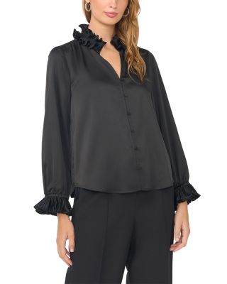 Pleated Ruffle Collar Blouse