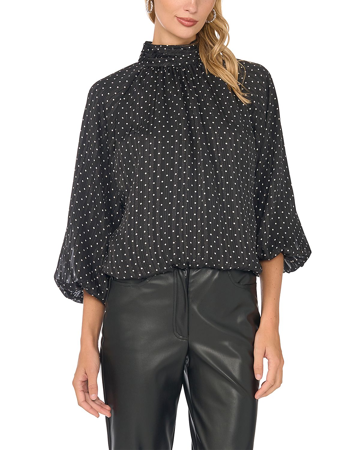 Vince Camuto Bubble Mock Neck Top