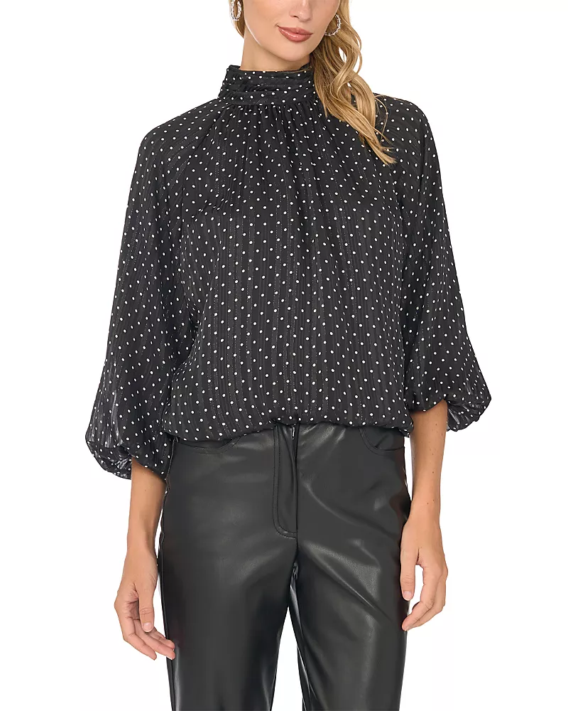 Vince Camuto Bubble Mock Neck Top