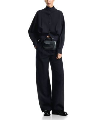 Mock Neck Blouson Jacket