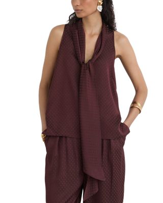 Tilly Jacquard Tie Neck Top