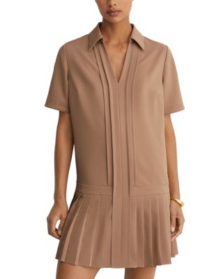 Elena Pleat Skirt Mini Dress