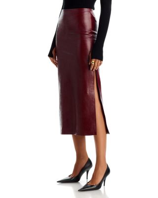 Maeve Faux Leather Slip Skirt