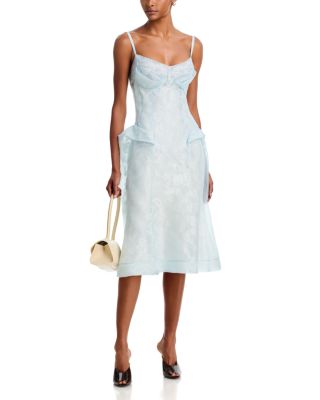 Silk Organza Lace Midi Dress