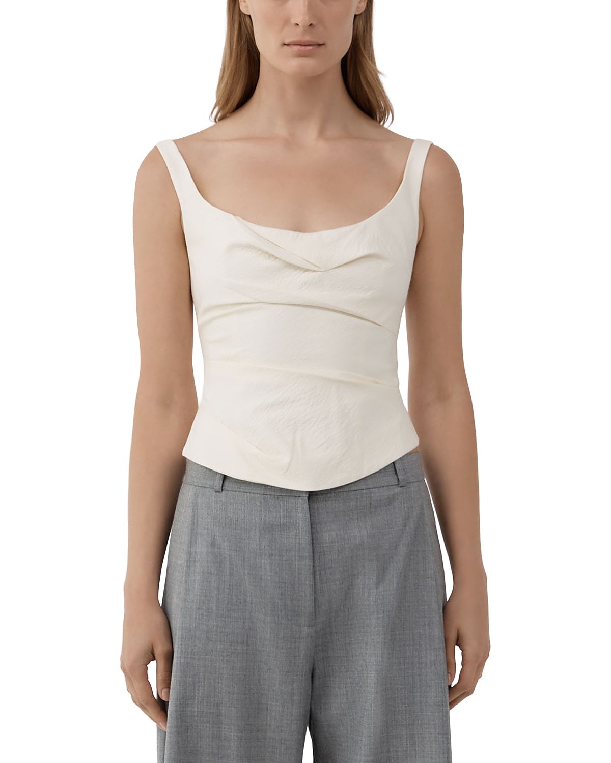 St. Agni Silk Blend Draped Top