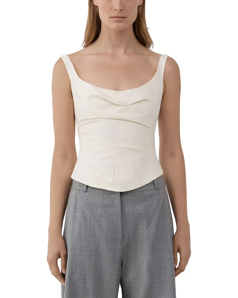St. Agni Silk Blend Draped Top