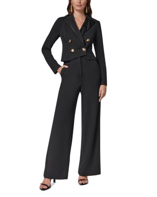 Satin Lapel Double Breasted Jumpsuit