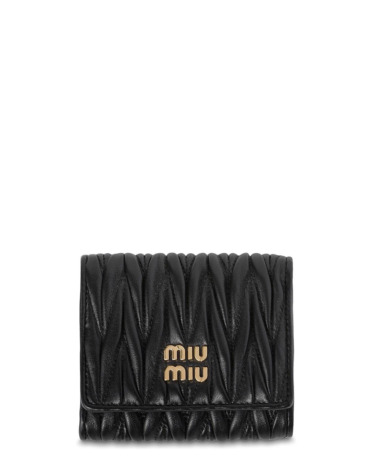 Miu Miu Small Matelasse Nappa Leather Three Fold Wallet
