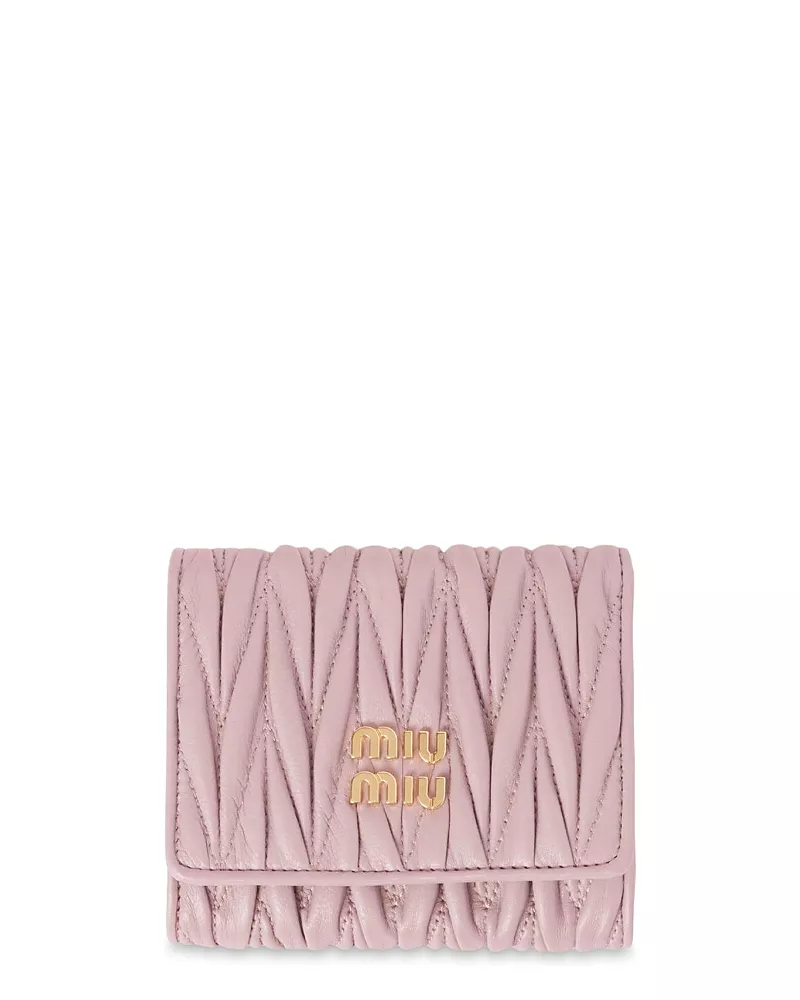 Miu Miu Small Matelasse Nappa Leather Three Fold Wallet