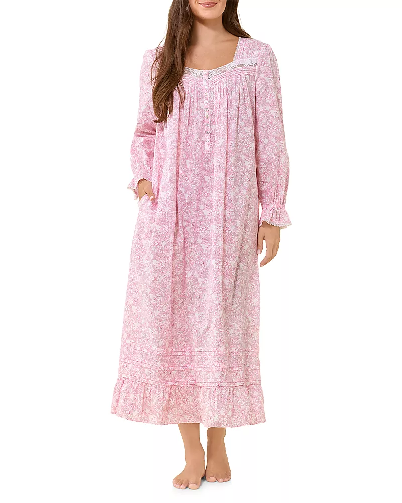 Eileen West Long Sleeve Cotton Lawn Ballet Nightgown