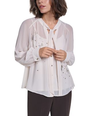 Chiffon Tie Neck Blouse