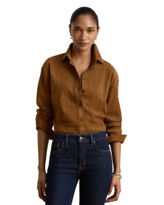Button Front Suede Shirt
