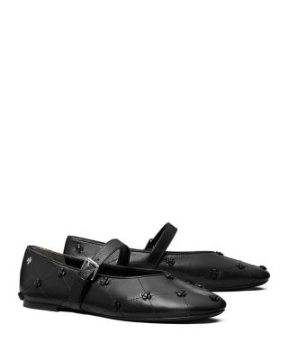 Women's Bunny Knot Leather Mary Jane Flats
