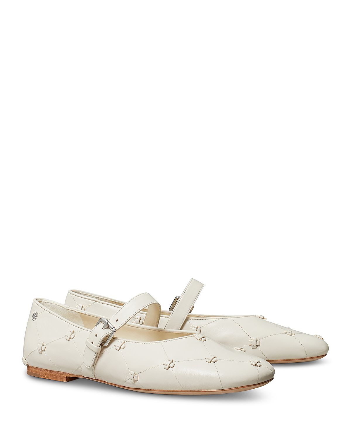 Tory Burch Women's Bunny Knot Leather Mary Jane Flats