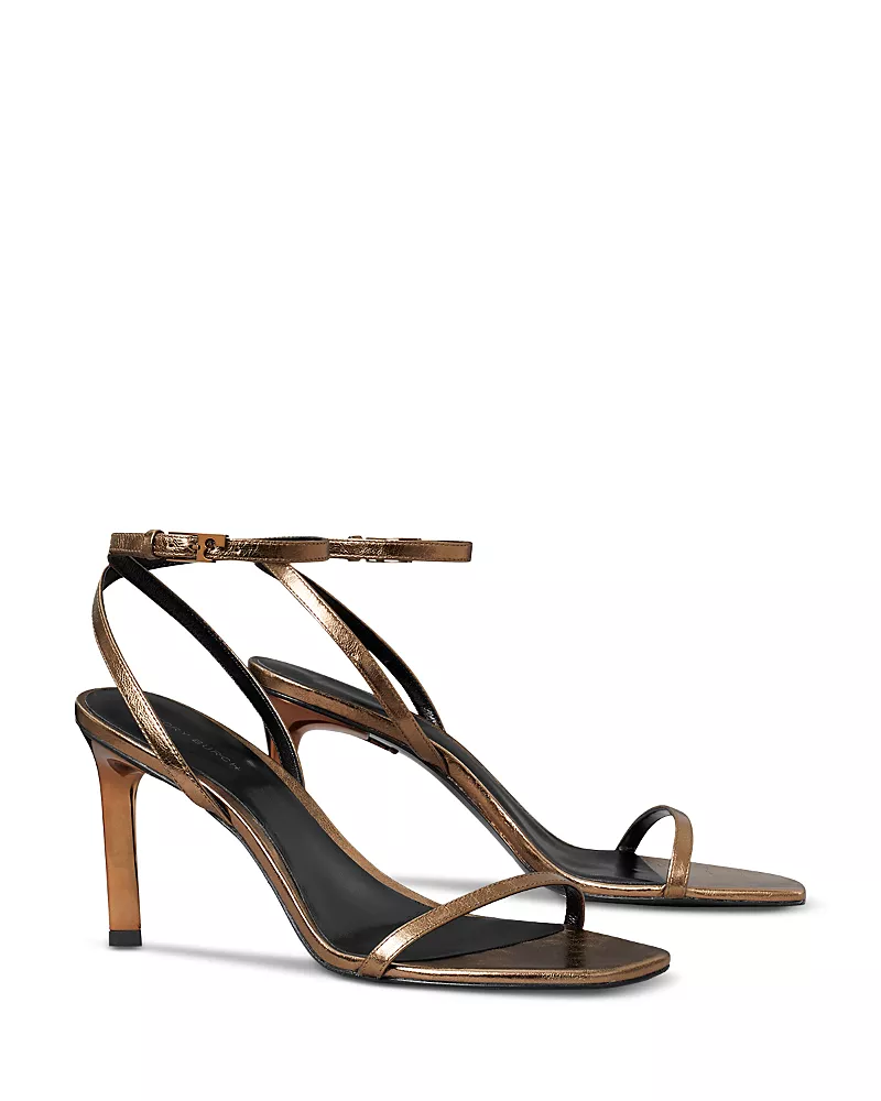 Tory Burch Women's Gigi Metallic Leather Stiletto Sandals