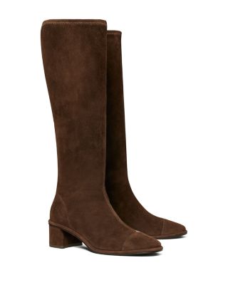 Women's Cap Toe Suede Knee High Boots