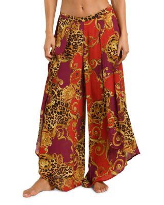 Baroque Leopard Scroll Adonis Pants Swim Cover-Up