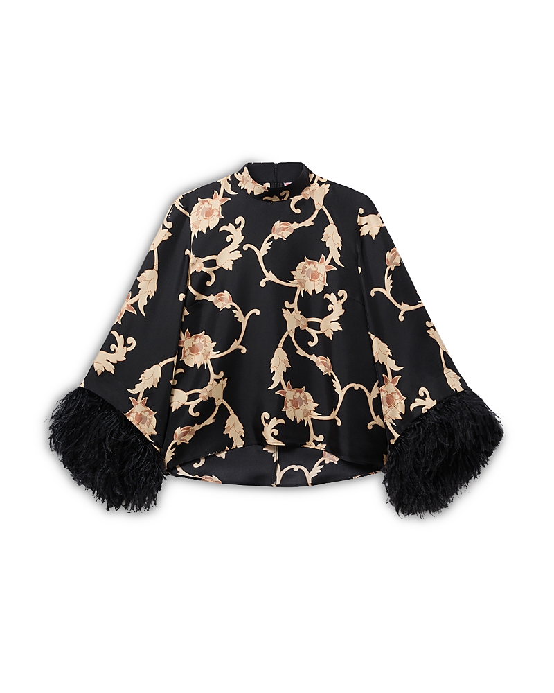 La DoubleJ Make An Exit Silk Mock Neck Top