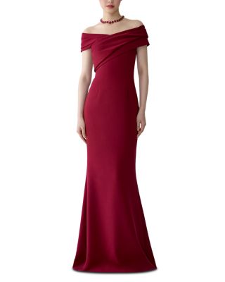 Off Shoulder Drape Neck Gown 