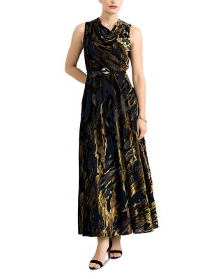 Carrie Velvet Printed Burnout Maxi Dress