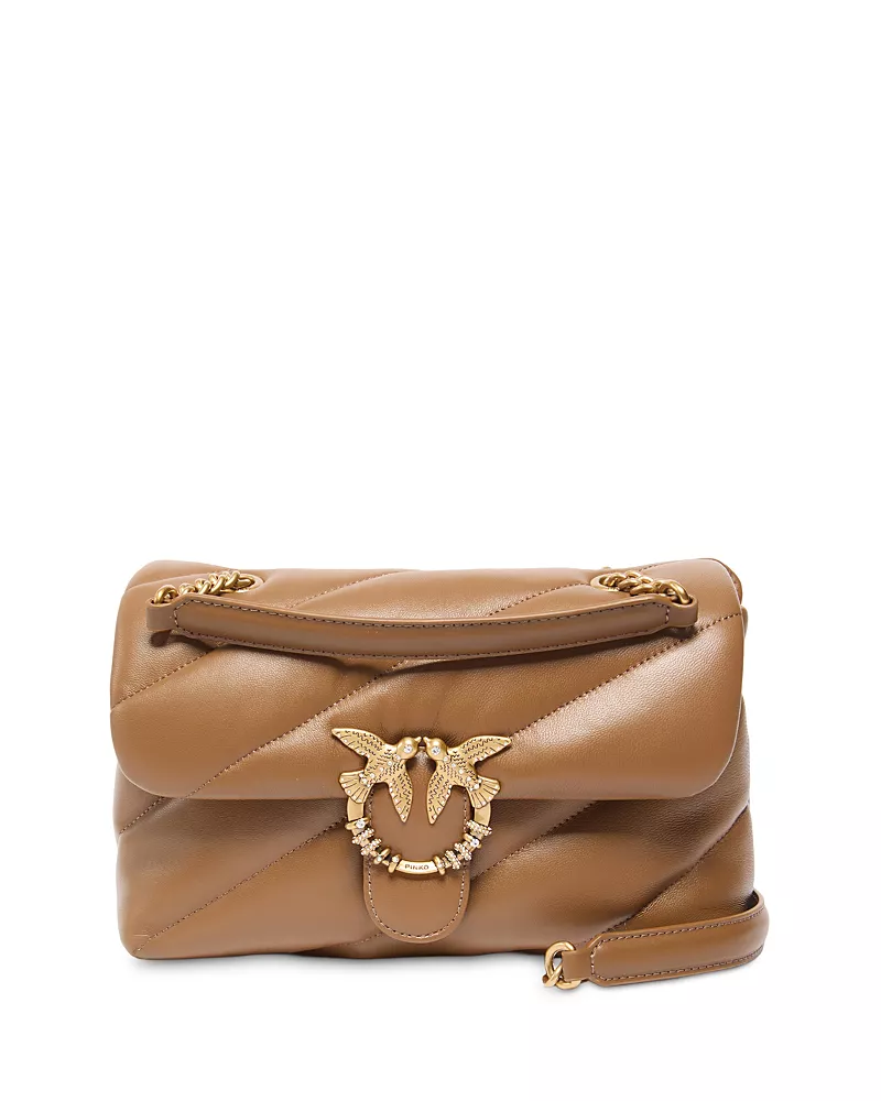 Pinko Puff Classic Quilted Convertible Leather Crossbody