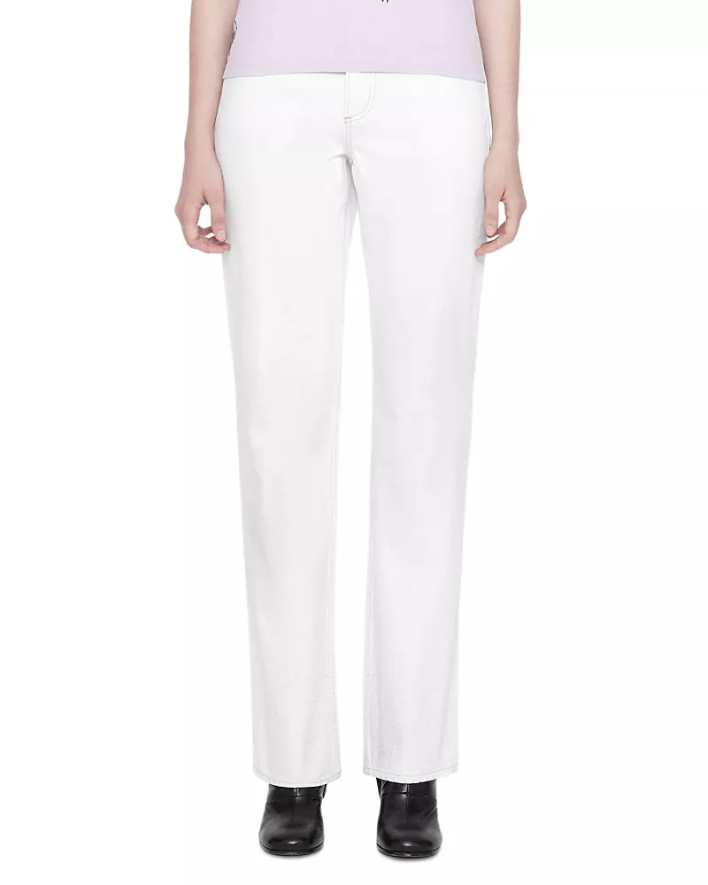 Allsaints Rue High Rise Bootcut Jeans in Off White