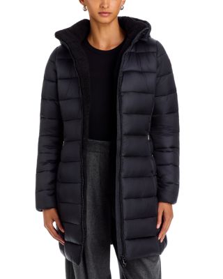 Clelia Faux Fur Trim Hooded Puffer Coat