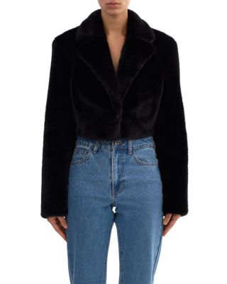 Lamarque Carlie Faux Fur Cropped Blazer