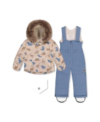 Boys' Color Block Hooded Fleece Lined Winter Jacket - Little Kid, Big Kid