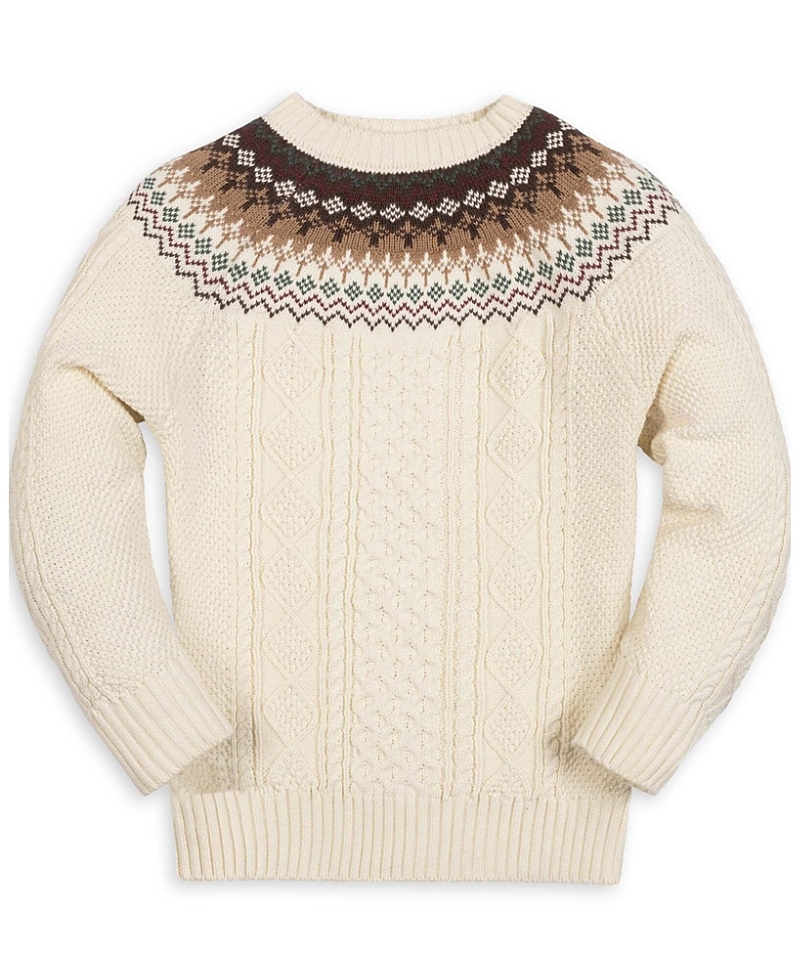 Hope & Henry Boys' Fair Isle Cable Sweater - Little Kid, Big Kid