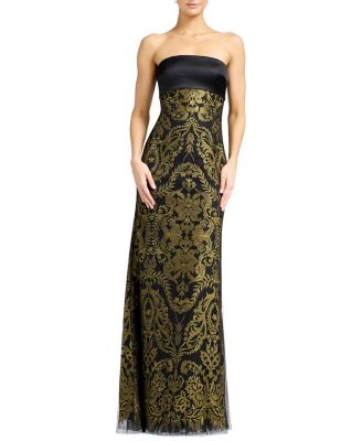 Dress the Population Shay Strapless Baroque Embroidered Mermaid Gown