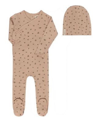  Girls' Floral Pointelle Collection Footie Beanie - Baby