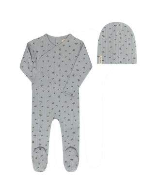  Boys' Floral Pointelle Collection Footie Beanie - Baby