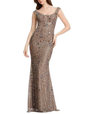  Josie Off Shoulder Sequin Column Gown