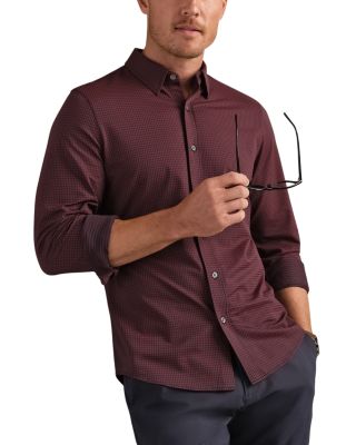 Red Gingham Slim Fit Commuter Shirt