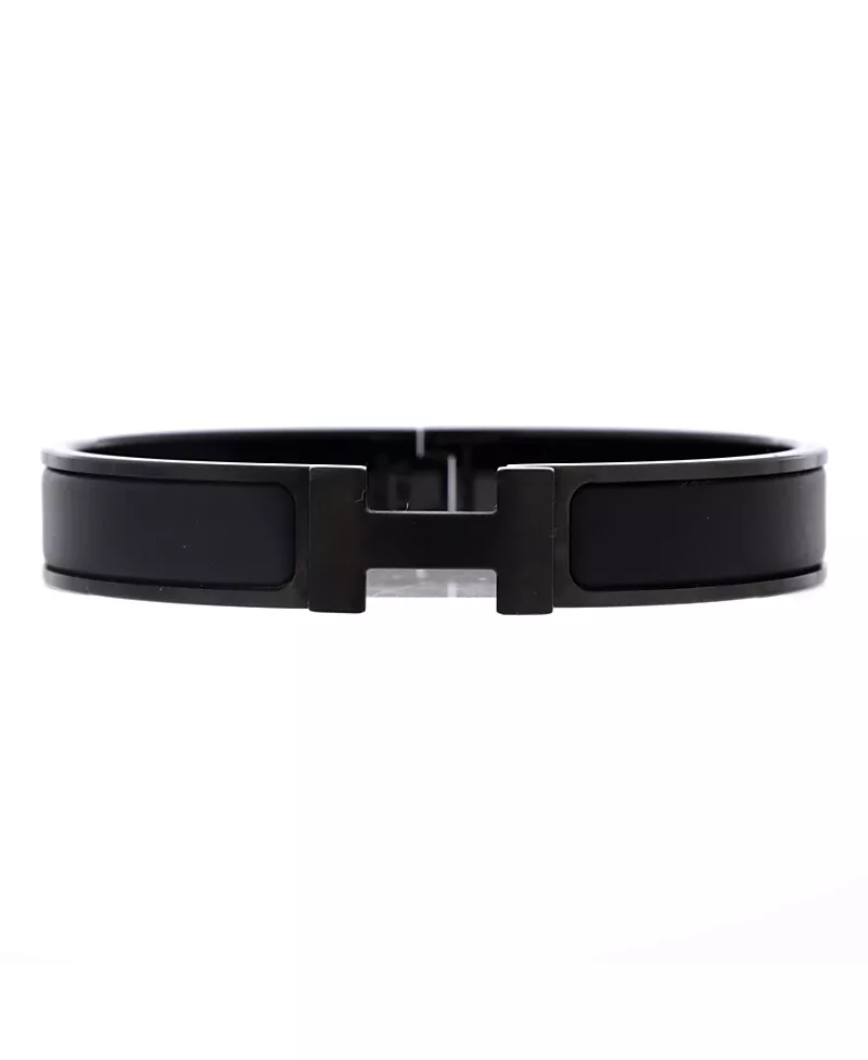 Pre-Owned HERMES Narrow So Black Clic Hh Bracelet Enamel