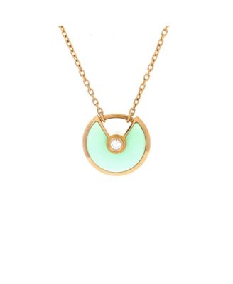  XS Amulette de Cartier Pendant Necklace 18K Gold with Chrysoprase and Diamond, 16.25"