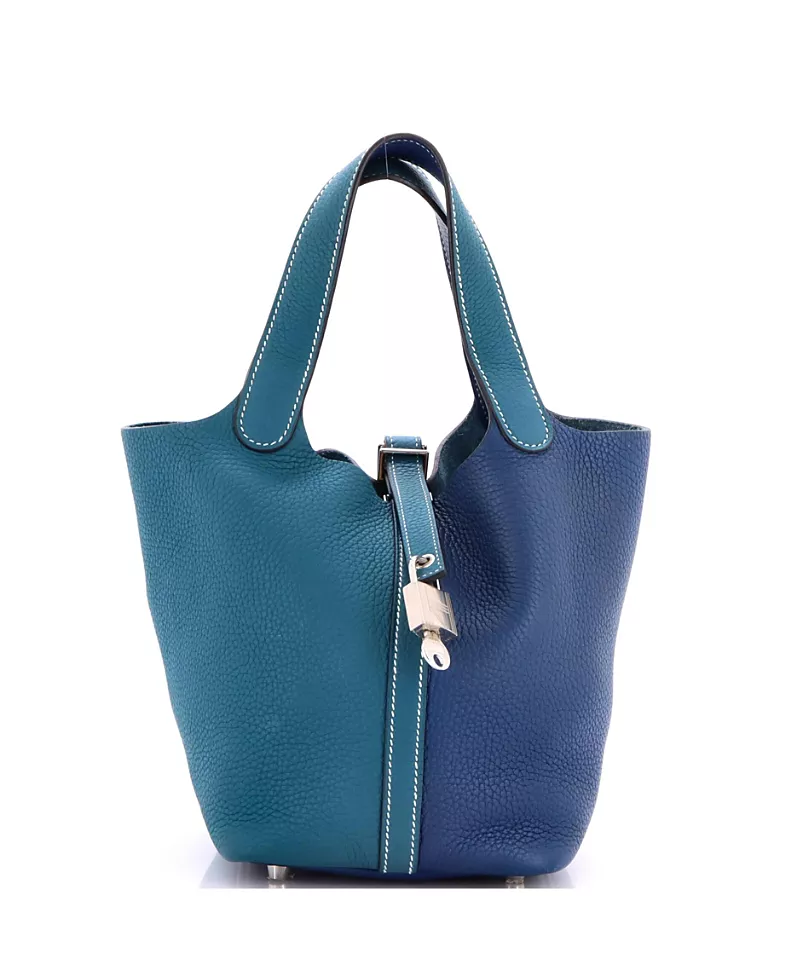 Pre-Owned HERMES Pm Picotin Lock Bag Bicolor Clemence