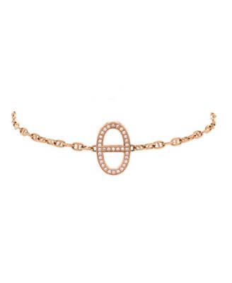 Chaine d'Ancre Contour Bracelet 18K Rose Gold with Diamonds
