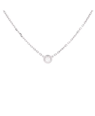 XS Cartier D'Amour Pendant Necklace 18K White Gold and Diamond, 16"