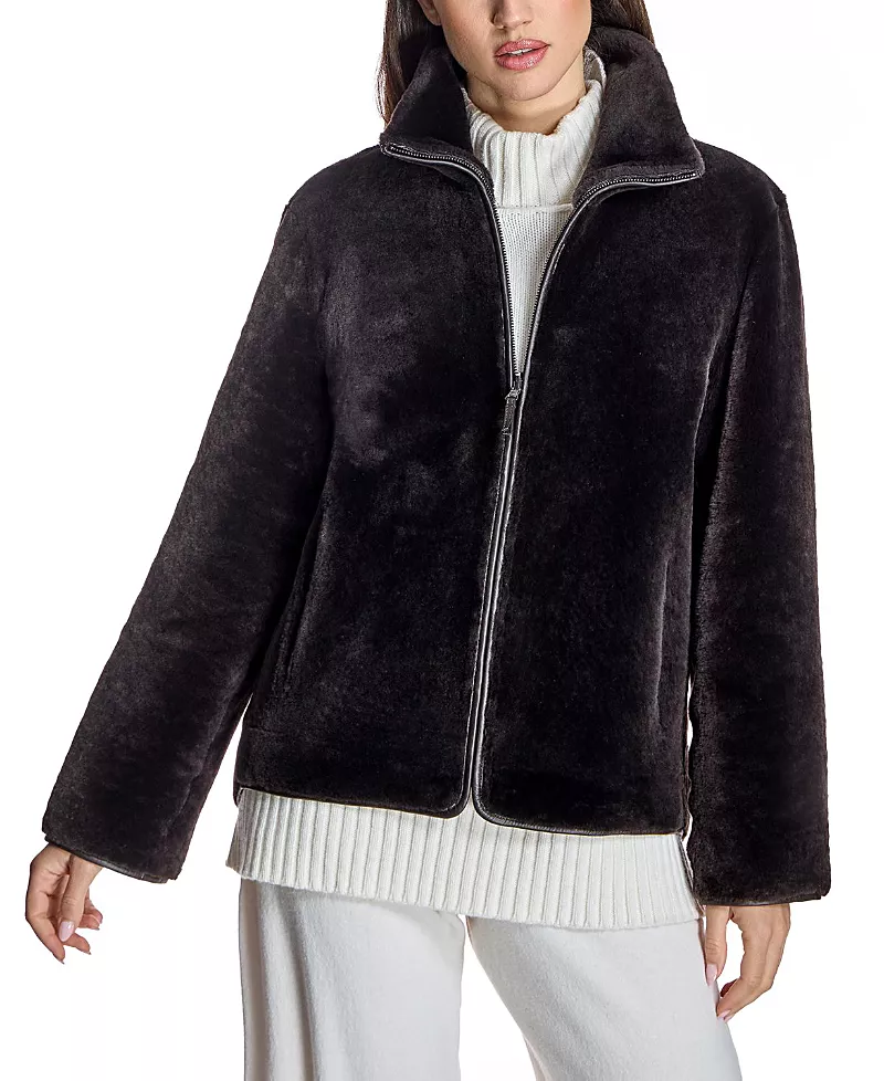 Maximilian Shearling Zipper Jacket