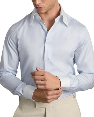 Reiss Caldwell Cotton Twill Regular Fit Dress Shirt
