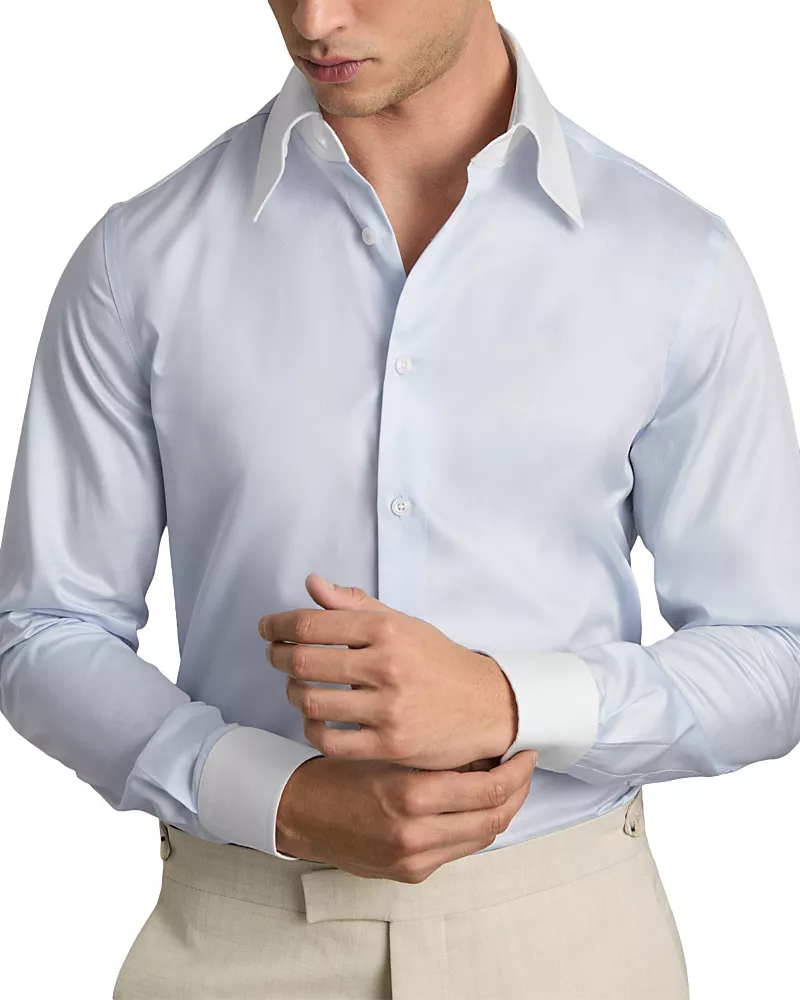Reiss Caldwell Cotton Twill Regular Fit Dress Shirt