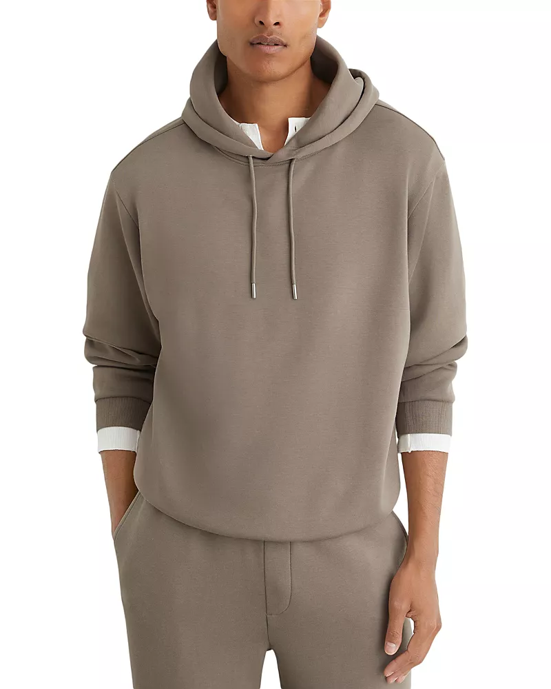 Reiss Falco Interlock Jersey Pullover Hoodie