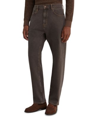 Hendrix Cotton Relaxed Straight Fit 31.5" Jeans in Grape Brown
